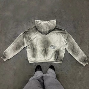 Sudadera con capucha personalizada con diamantes de imitación, ropa de calle de gran tamaño, sudadera con cremallera y bolsillo de canguro, sudadera ostentosa de Hip Hop - Product Image 5