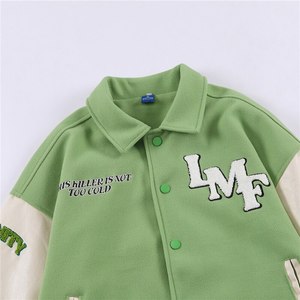Veste d'hiver avec manches en cuir et broderie chenille pour homme, veston de baseball avec lettrage, grande taille - Product Image 2