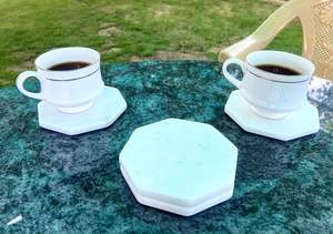 Crafted from natural white marble with subtle grey veining - Product Image 6