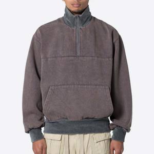 Pull en polaire délavé 3/4 de haute qualité pour hommes-élégant, léger et idéal pour les tenues décontractées et les tenues décontractées - Product Image 1