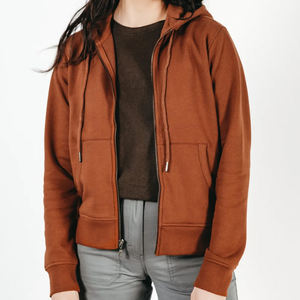 Sweat à capuche pour femme avec fermeture éclair Sweatshirts à capuche en coton de chanvre pour femmes Vestes à capuche en éponge biologique Sweats à capuche avec fermeture éclair - Product Image 6