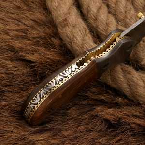 Custom OEM Handmade Damascus Steel Folding <b>Pocket</b> Knife Industrial Grade Outdoor Camping Wood Handle Customizedle with Sheath - Product Image 4