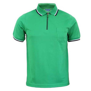 Polo à demi-zip en coton 100% de couleur verte, personnalisable, respirant, à manches courtes, polo de golf pour homme, fournisseur de t-shirts polo, service OEM - Product Image 6
