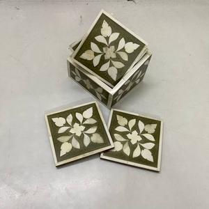 Sous-verre à incrustation d'os MDF pour la vente d'assiettes à thé sous-verre à feuilles design et cadeaux d'avertissement de maison au meilleur prix - Product Image 1