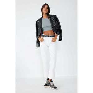 Tissu en velours côtelé 100% coton, col rond décontracté, entièrement recouvert de pierres, coupe courte - Product Image 3