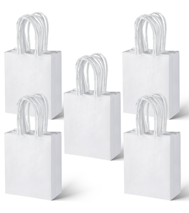 Sacs en papier kraft classiques avec poignées torsadées, impression flexo, fermeture à bouton, noir, marron, blanc, pour les affaires, le shopping, l'emballage alimentaire - Product Image 4