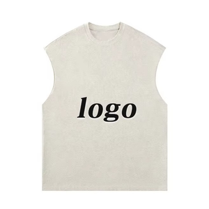 Camiseta sin mangas en blanco con logotipo personalizado Camiseta sin mangas con logotipo bordado Camiseta sin mangas personalizada para hombre - Product Image 4