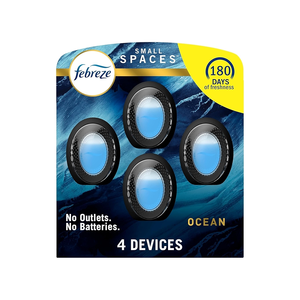 Ambientador para Baño Febreze, Elimina Olores, Alternativa a los Ambientadores de Enchufe, para Baño y Cocina, Armario, Aroma Oceánico, 4 Unidades - Product Image 1