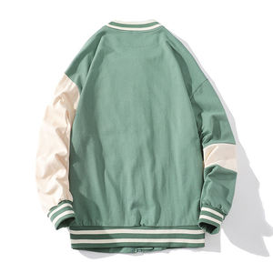 Manufacturer's New Winter Versity <b>Jacket</b> for <b>Men</b> Custom Zipper Coat Button Loose Simple Casual Style Versity <b>Jacket</b> - Product Image 3