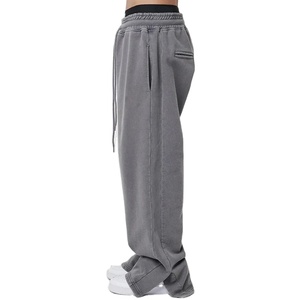 Vêtements de rue Acide Lavé Survêtements Zipper Hoodies Survêtement Ensemble Acide Lavage Détresse Patch Pantalon De Survêtement Évasé Jogger 2026 - Product Image 5