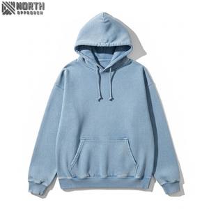 Luxury Streetwear Plain Unisex Best Quality Hoodie 100% <b>Cotton</b> French Terry Baggy Pullover Heavyweight <b>Raw</b> Hem Hoodie - Product Image 2