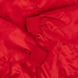 Chaqueta Bomber Vintage de Satén para Hombre, Roja, con Logotipo de Equipo Universitario, Cierre de Broches, Puños a Rayas, Estilo Retro, Chaqueta de Fútbol - Product Image 5