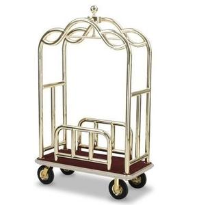 Gold Fineshed New 5 Star Hotel Luggage Hand <b>Cart</b> Hotel Luggage Bellman Trolley <b>Carts</b> for Luggage Carrying in Luxury Hotels - Product Image 4