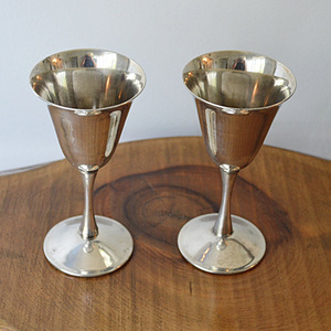 ถ้วยไวน์โลหะชุบเงินโบราณ,ถ้วยไวน์ชุบเงินทองเหลืองทำด้วยมือตามสั่ง - Product Image 3
