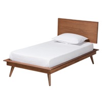 Ensemble de chambre à coucher 3/4/5 pièces en châtaignier, en bois fini brun noyer et rotin, tailles de lit multiples