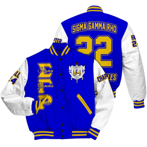 แจ็คเก็ต Sigma แกมม่า Rho 1922 Royal Varsity เลตเตอร์แมนเสื้อผ้าชีวิตแบบกรีกเสื้อผ้าแฟชั่นแรงบันดาลใจจากพุดเดิ้ล - Product Image 3