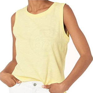 Camiseta sin mangas de algodón transpirable de alta calidad para mujer, logotipo frontal, colores y diseños personalizables, venta al por mayor - Product Image 2