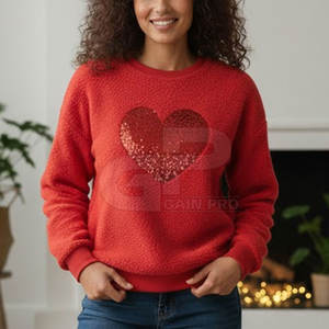 Sudadera con temática de corazones para San Valentín y opción de moda para ropa informal y colecciones de prendas de temporada - Product Image 4