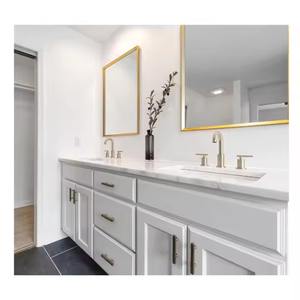 Enbl Make Your Own Design Luxury Hotel-Grade <b>Bathroom</b> Vanity Set <b>Smart</b> <b>Mirror</b> Black Artificial Stone Top Steel Lacquered MDF - Product Image 6