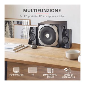 TYTAN 2.1 High Quality Black and Grey <b>PC</b> Speaker <b>Set</b> with 60W 19019 Remote Control Waterproof and Audio Player Features - Product Image 5