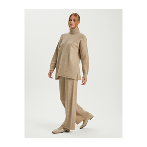 Áo len nữ YUN KARISIM Desenli Bogazli Áo dài Kazak - Product Image 3