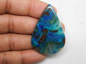 Corte de pera 100% Natural azurita Shattuchite cabujón piedras preciosas sueltas genuinas de alta calidad para el uso de joyas a precios mayoristas - Product Image 6