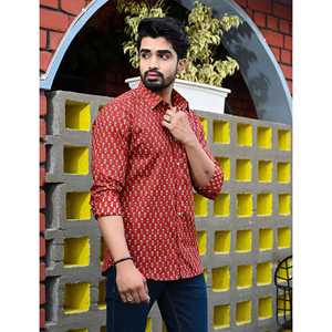 Chemise décontractée pour homme en coton imprimé à manches longues, 100 % popeline respirante, fermeture double boutonnage, taille XL - Product Image 3