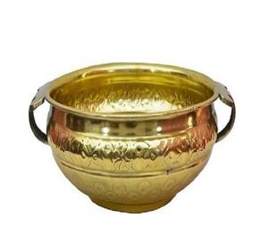 Tamaño personalizado diseño único forma redonda latón macizo Urli mejor calidad latón flor Urli para decoración de boda - Product Image 1