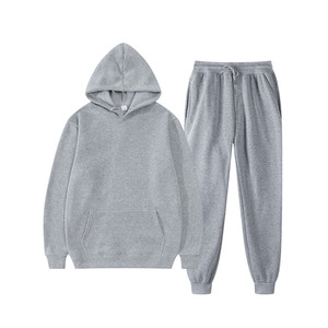 Conjuntos de Sudadera con capucha para hombre de poliéster 100% al por mayor, conjunto de Sudadera con capucha y pantalones de chándal en blanco personalizados para hombre - Product Image 2