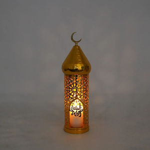 Belle lanterne marocaine en métal durable, décoration de Ramadan, lumière de fête musulmane pour les célébrations à domicile, les fêtes - Product Image 4