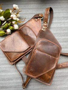 Bolsas de viaje de hombro de cuero genuino Unisex con estilo, bolso de mano, bolsas de dinero multiusos, bolsas de pecho útiles de alta calidad - Product Image 3