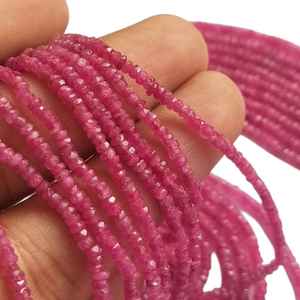 Cuentas de Rondelle facetadas de rubí birmano, hebra de piedras preciosas sueltas naturales para hacer joyas, collar, pulsera, proveedor al por mayor de India - Product Image 6