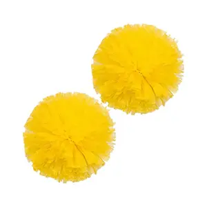 Tissue Custom Colors Girls Flower Cheer Plastic Team Spirit Cheering Cheerleading Pom Poms Balls With Ring Handle Holder Flower