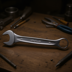 Chiave Combinata Cromata con Estremità Aperta e Anello Piegato - Product Image 3