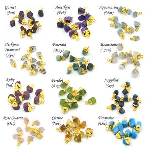 Colgante de piedras preciosas de rubí crudo electrochapado en plata de ley de estilo religioso DIY al por mayor, fabricación de joyas chapadas en oro, rubí crudo - Product Image 4