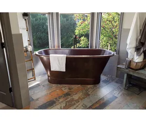 Bañera Ovalada Clásica Hecha a Mano de Aluminio con Acabado Cromado Brillante, Diseño Martillado de Primera Calidad para Villa - Product Image 4