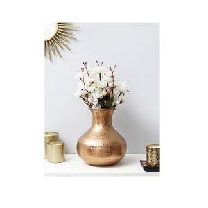 Vase à fleurs en métal traditionnel, décoration de table de salon en or poli, emballage haut de gamme - Product Image 4