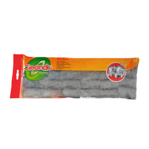 Cleando Paquete de 24 estropajos de lana de acero precortados Depurador en espiral de acero inoxidable para limpieza de cocina - Product Image 1