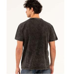 Camiseta de lavado ácido para hombre, ropa de calle, camisetas de algodón 100% con logotipo, camisetas personalizadas de gran tamaño Vintage con lavado ácido para hombre - Product Image 5