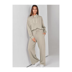 Survêtement surdimensionné 100% coton pour hommes en noir uni à manches longues Sweat à capuche respirant Joggers pour le printemps pas cher prix - Product Image 5