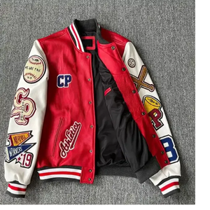 Logo personnalisé Baseball Letterman Varsity vestes avec col montant et Logo avant-Vêtements personnalisés en gros - Product Image 6