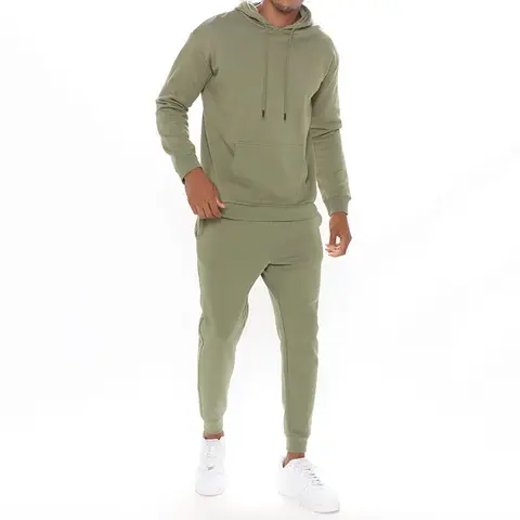 Logo personalizzato tuta da uomo Set all'ingrosso Plain Private Label uomo abbigliamento sportivo felpe con cappuccio tute da Jogging 2 pezzi tute Set