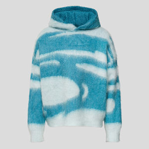 Hot Selling Mohair Hoodie Oversized Drop Shoulder Mohair Hoodie <b>Knitted</b> Jacket Coat <b>Men</b> <b>Cardigan</b> Mohair Sweater Hoodie - Product Image 1