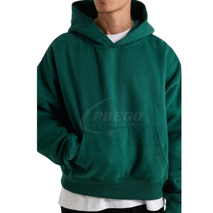 100% Cotton Men Hoodie Blank Oversized Pullover Thick Fleece Streetwear Casual Plain Custom Bulk Wholesale - Product Image 2