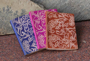 Handmade Recycled Cotton Paper <b>Journal</b> With Customized Logo Pink Stationery Featuring Debossed Goat TC Leather Cover <b>Notebooks</b> - Product Image 5