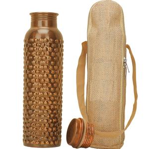 Produit Authentique Bouteille D'eau En Cuivre Avec Sac En Jute Très Remarquable Drinkware Accessoire Disponible Super Design Pour La Vente - Product Image 5