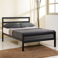 Estructura de cama de metal de tamaño completo para trabajo pesado con almacenamiento Muebles de madera dura personalizados para dormitorio del fabricante OEM