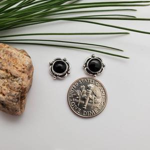 925 Solid Silver Classical Stud <b>Earrings</b> Jewelry <b>for</b> <b>Women</b> 925 Sterling Silver <b>Black</b> Onyx Gemstone Boho Style Handmade <b>Earrings</b> - Product Image 3
