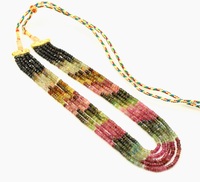 Collier de mode multi-tourmaline Accessoire chic et élégant Collier de perles rondelle à facettes en tourmaline