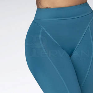 Best Selling Customized Women Yoga <b>Leggings</b> Elastic Waist Solid <b>Pattern</b> High Quality Quick Dry Breathable Spandex/Polyester - Product Image 4